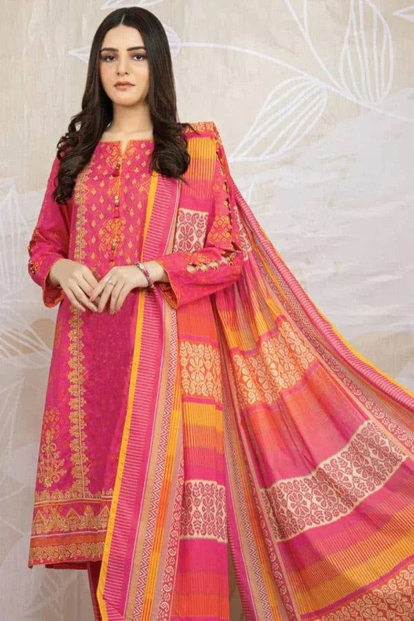 3 Piece Summer Printed Lawn - GT-16