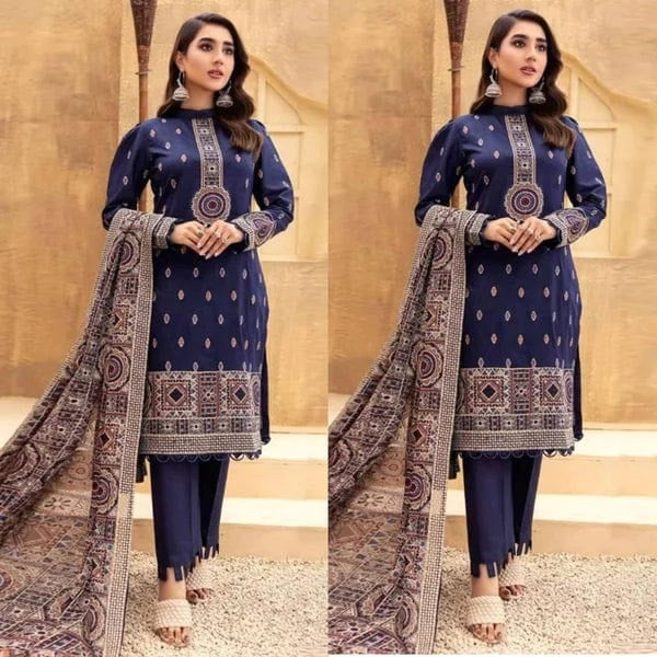 3 Piece Summer Embroidered Lawn - GT-27