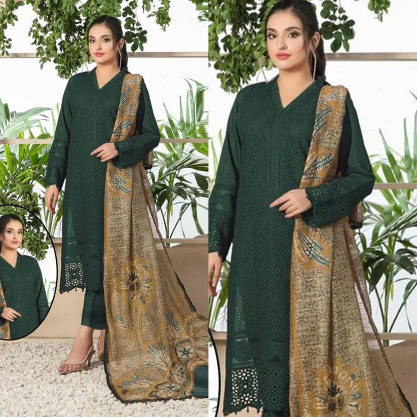 3 Piece Summer Embroidered Lawn - GT-31