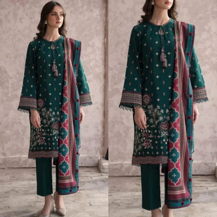 3 Piece Summer Embroidered Lawn - GT-49