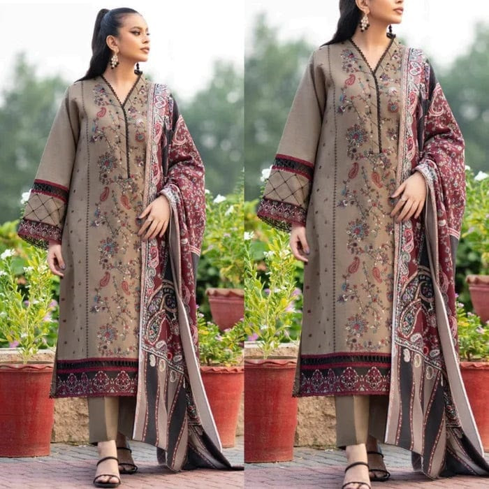 3 Piece Summer Embroidered Lawn - GT-50