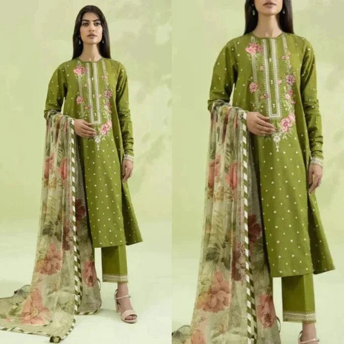 3 Piece Summer Embroidered Lawn - GT-51