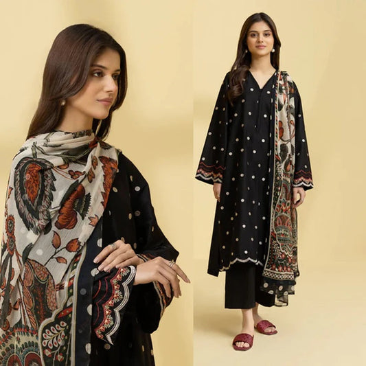 3 Piece Summer Embroidered Lawn - GT-63