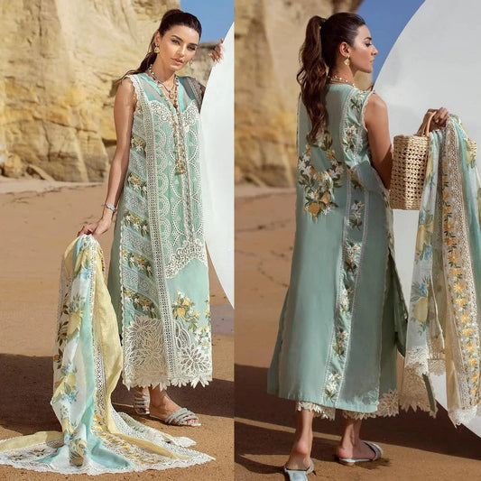 3 Piece Summer Embroidered Lawn - GT-68