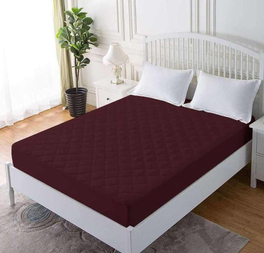 Rich Cotton Quilted 100% Waterproof Mattress Protector - Dark Brown (All Sizes Available)