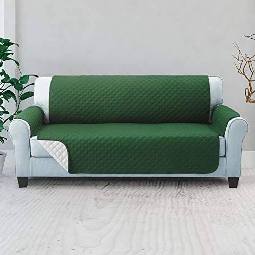 Cotton Quilted Sofa Couch Cover - Sofa Protectors (Green)