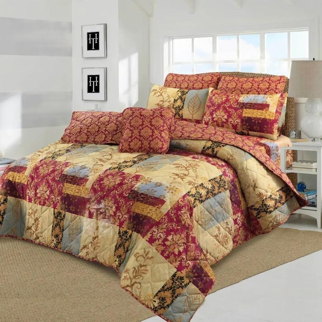 7 Pcs Comforter Set - Rivaj (Red)