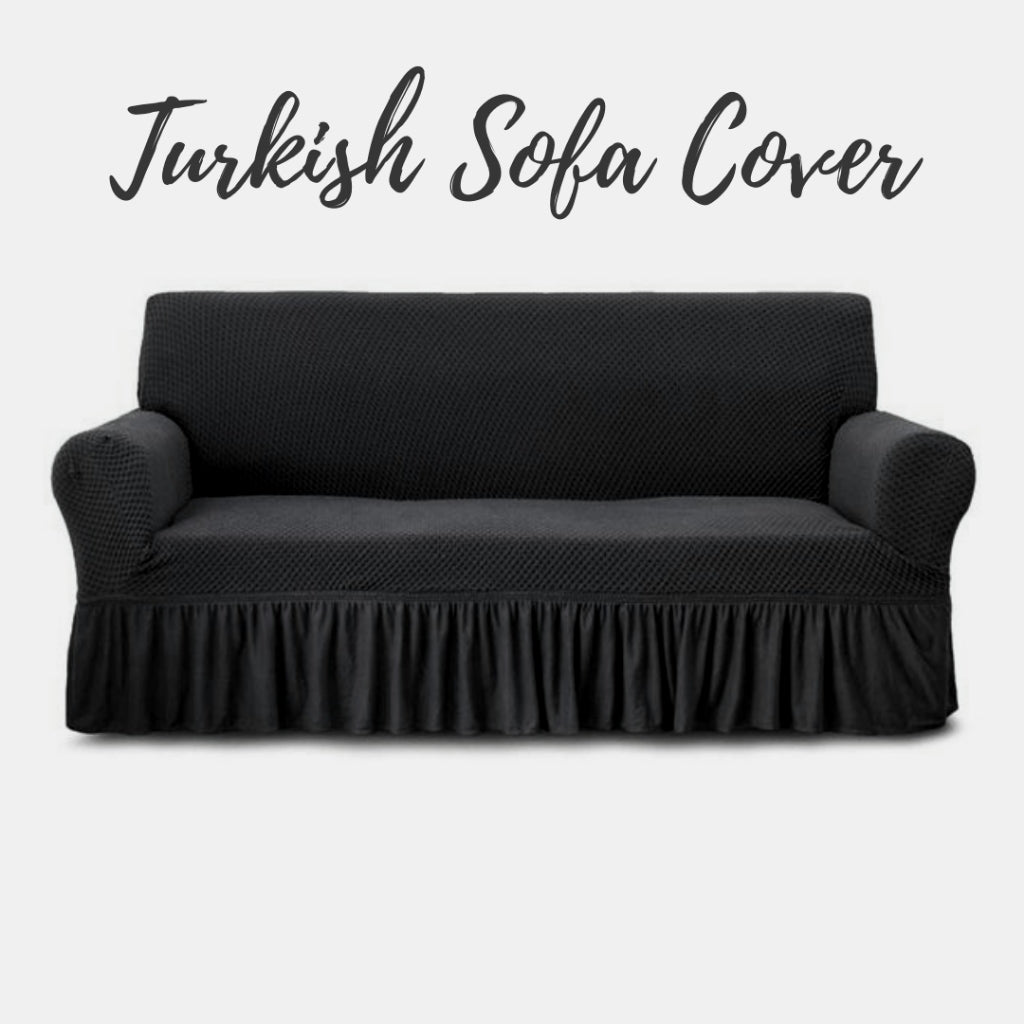 Turkish Stretchable Sofa Cover / Sofa Protector - Black