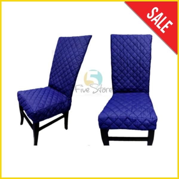 Chair Quilted Cover 5storepk Seat 16x16 - Back Height 20-24 - Back Width 16-18 (Inches) Blue 