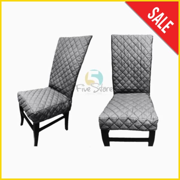 Chair Quilted Cover 5storepk Seat 16x16 - Back Height 20-24 - Back Width 16-18 (Inches) Grey 