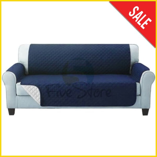 Cotton Quilted Sofa Couch Cover - Sofa Slipcovers (Navy Blue) 5storepk 1 Seat 