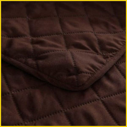 Cotton Quilted Sofa Runner - Sofa Coat (Chocolate Brown) 5storepk 