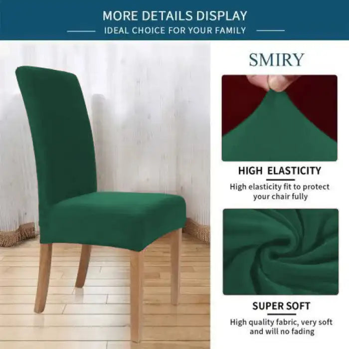 Fitted Style Cotton Jersey Chair Cover Bottle Green
