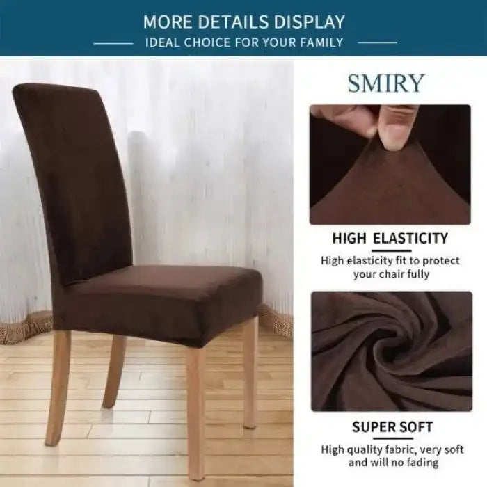 Fitted Style Cotton Jersey Chair Cover Brown
