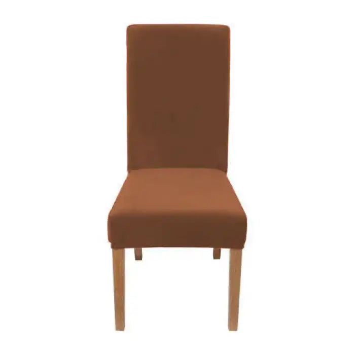 Fitted Style Cotton Jersey Chair Cover Light Brown