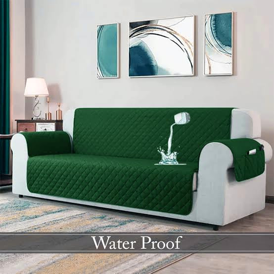 Waterproof Cotton Quilted Sofa Couch Cover - Sofa Protectors (Green)