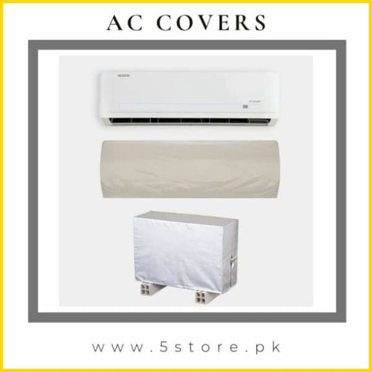 Inner + Outer AC Cover - Silver Grey 5store.pk 