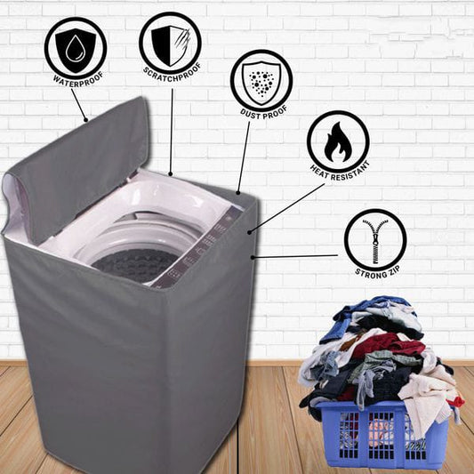 Waterproof Top Loaded Washing Machine Cover (Grey Color - All Sizes Available)