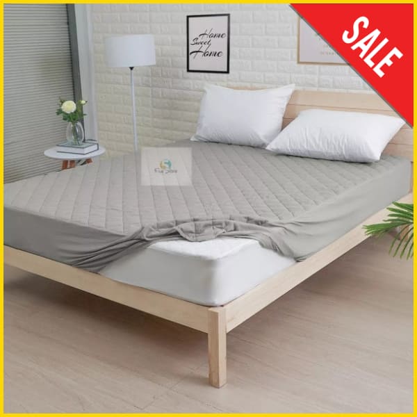 Rich Cotton Quilted 100% Waterproof Mattress Protector - Light Grey (All Sizes Available) 5storepk King 72x78 Inches 