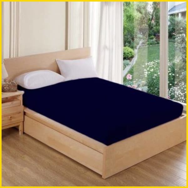 Terry Cotton Waterproof Mattress Protector (Blue) Mattress Protectors 5store.pk 
