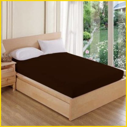 Terry Cotton Waterproof Mattress Protector (Dark Brown) Mattress Protectors 5store.pk 