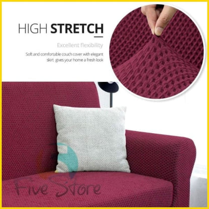 Turkish Stretchable Sofa Cover / Sofa Protector - Maroon 5store.pk 
