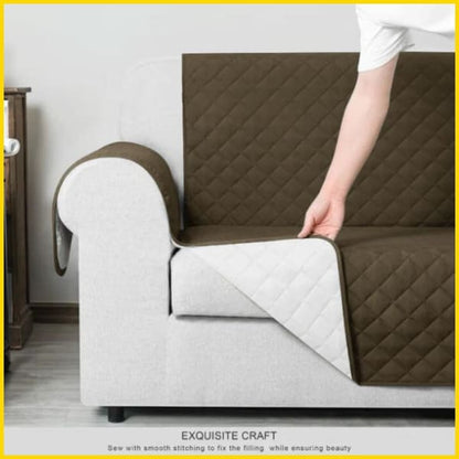 Waterproof Cotton Quilted Sofa Couch Cover - Sofa Slipcovers (Chocolate Brown) 5storepk 