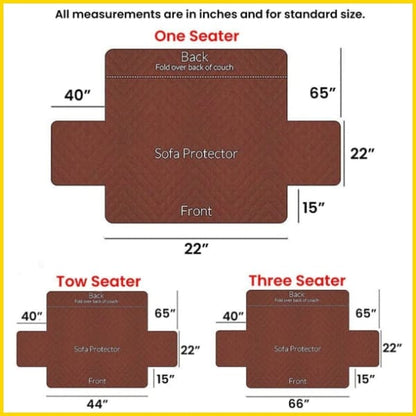 Waterproof Cotton Quilted Sofa Couch Cover - Sofa Slipcovers (Copper Brown) 5storepk 