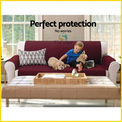 Waterproof Cotton Quilted Sofa Couch Cover - Sofa Slipcovers (Maroon) 5storepk 