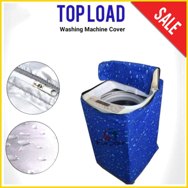 Waterproof Top Loaded Washing Machine Cover (Printed Blue Buble - All Sizes Available) waterproof 5store.pk 7 Kg 
