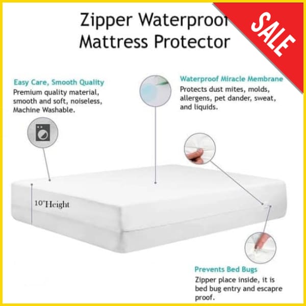 Waterproof Zipper Mattress Cover-King Size 72x78x10 5storepk 