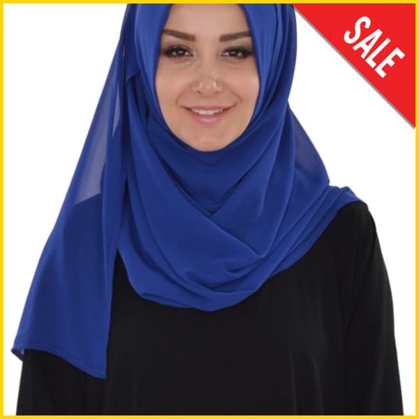 Women's Two Loop Ready To Wear Instant Hijab-Headscarf 5store.pk Blue 