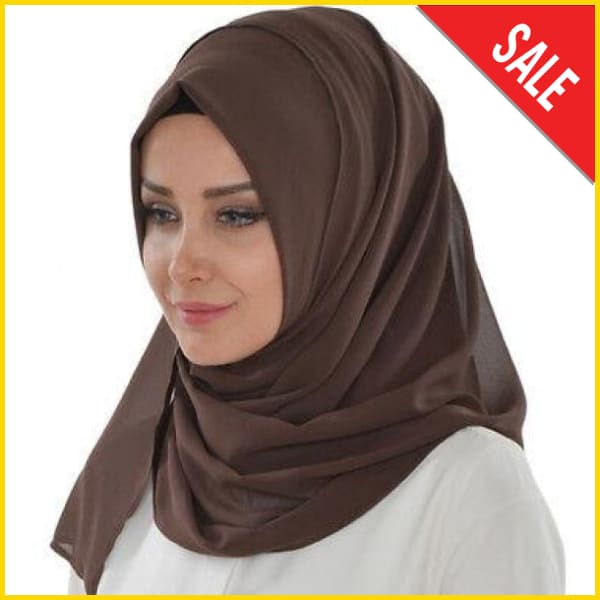 Women's Two Loop Ready To Wear Instant Hijab-Headscarf 5store.pk Brown 