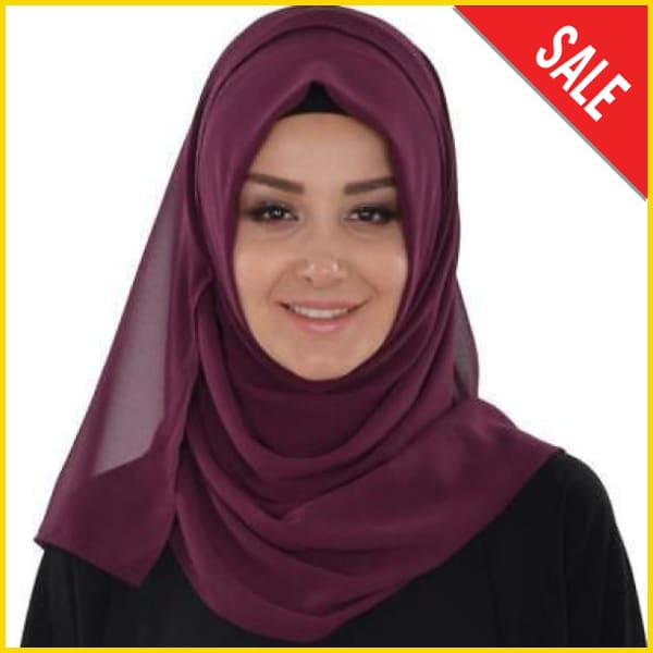 Women's Two Loop Ready To Wear Instant Hijab-Headscarf 5store.pk Burgundy 