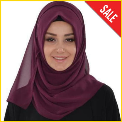 Women's Two Loop Ready To Wear Instant Hijab-Headscarf 5store.pk Burgundy 