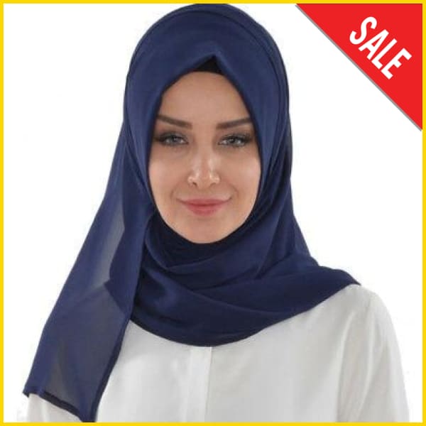 Women's Two Loop Ready To Wear Instant Hijab-Headscarf 5store.pk Navy 